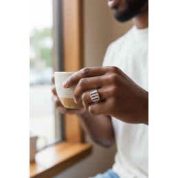 Anel de Prata ku bandeira de cabo verde