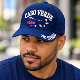 Cabo Verde No Stress Embroidered Blue Cap