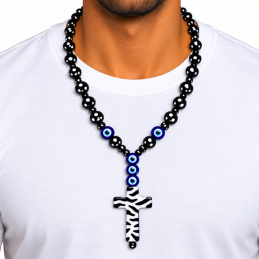 Conta D’Odjo – Evil Eye Cross Beaded Necklace
