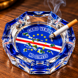 Cabo Verde No Stress – Blue Glass Ashtray