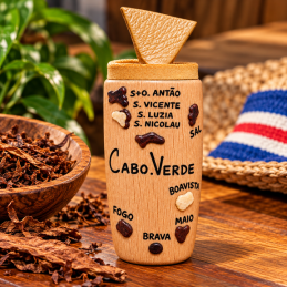 Cabo Verde Traditional Wooden Tobacco Box – Handmade Island Souvenir