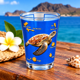 Cape Verde Souvenir Shot Glass – Sea Turtle & Islands Design